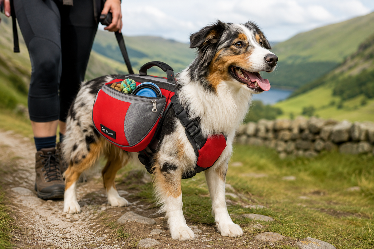 Dog Harness with Built-In Backpack