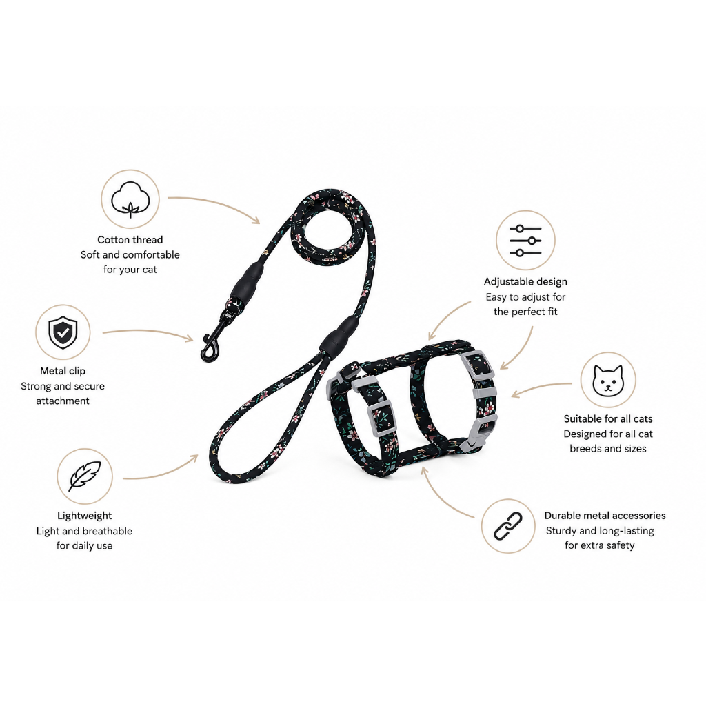 Cat I-shaped chest harness