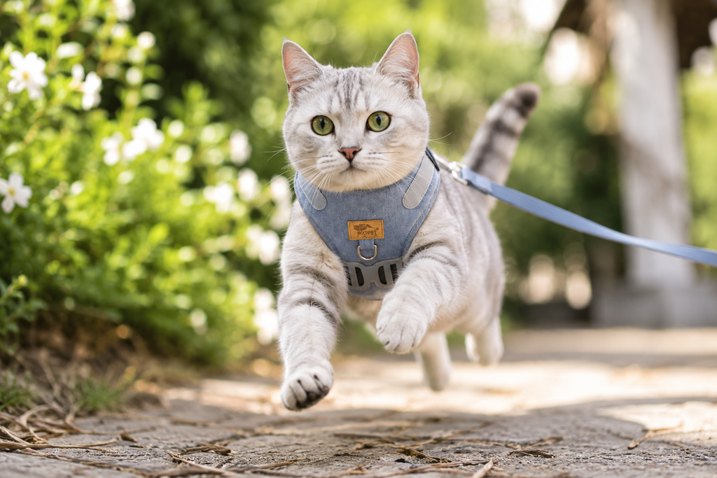Soft Suede Cat Harness Traction Rope