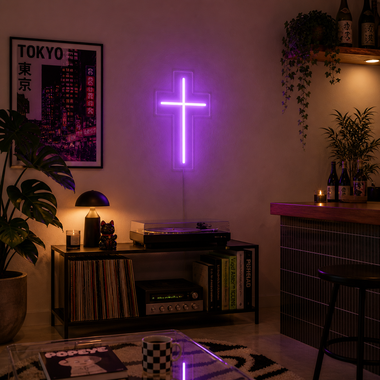 Douxella™ Néon LED Croix Lumineuse